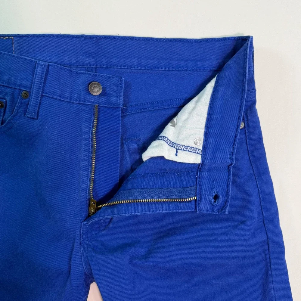 Levis 513‎ Slim Straight Jeans Mens 32x32 Vibrant Blue Stretch Denim Pants